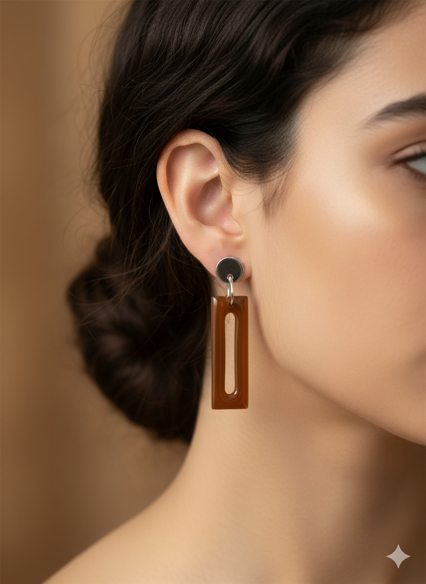 Pendientes largos caramelo