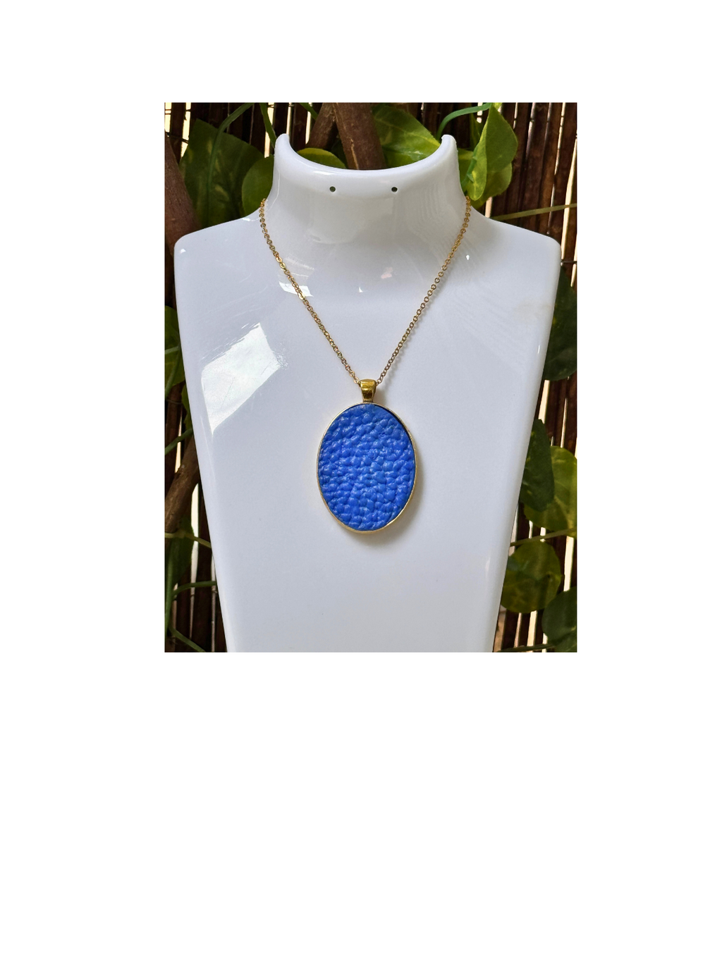 Colgante Ovalado estilo piel