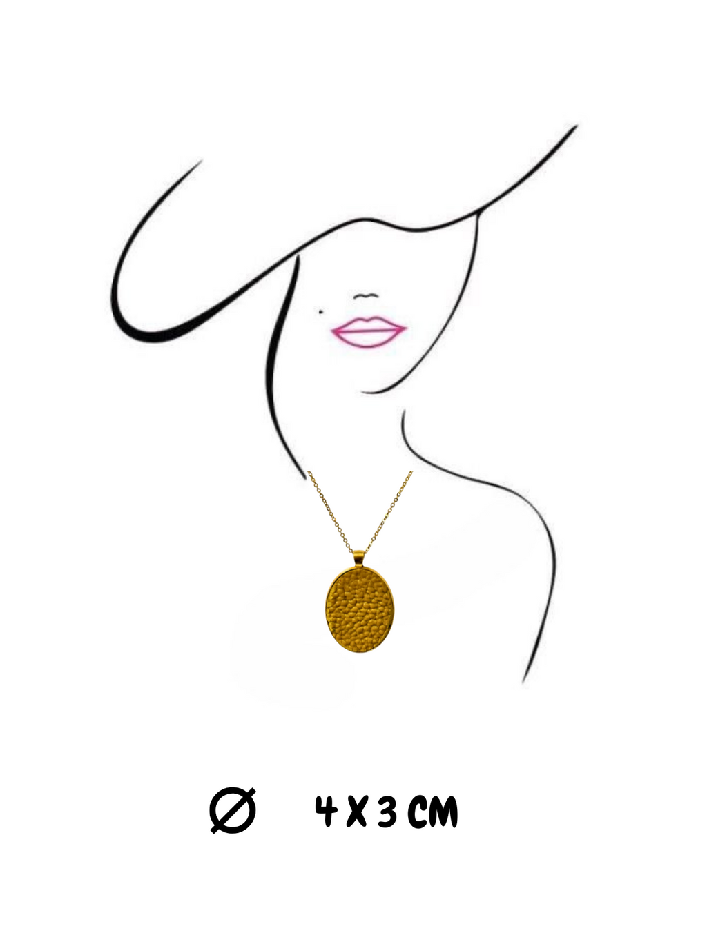 Colgante Ovalado estilo piel