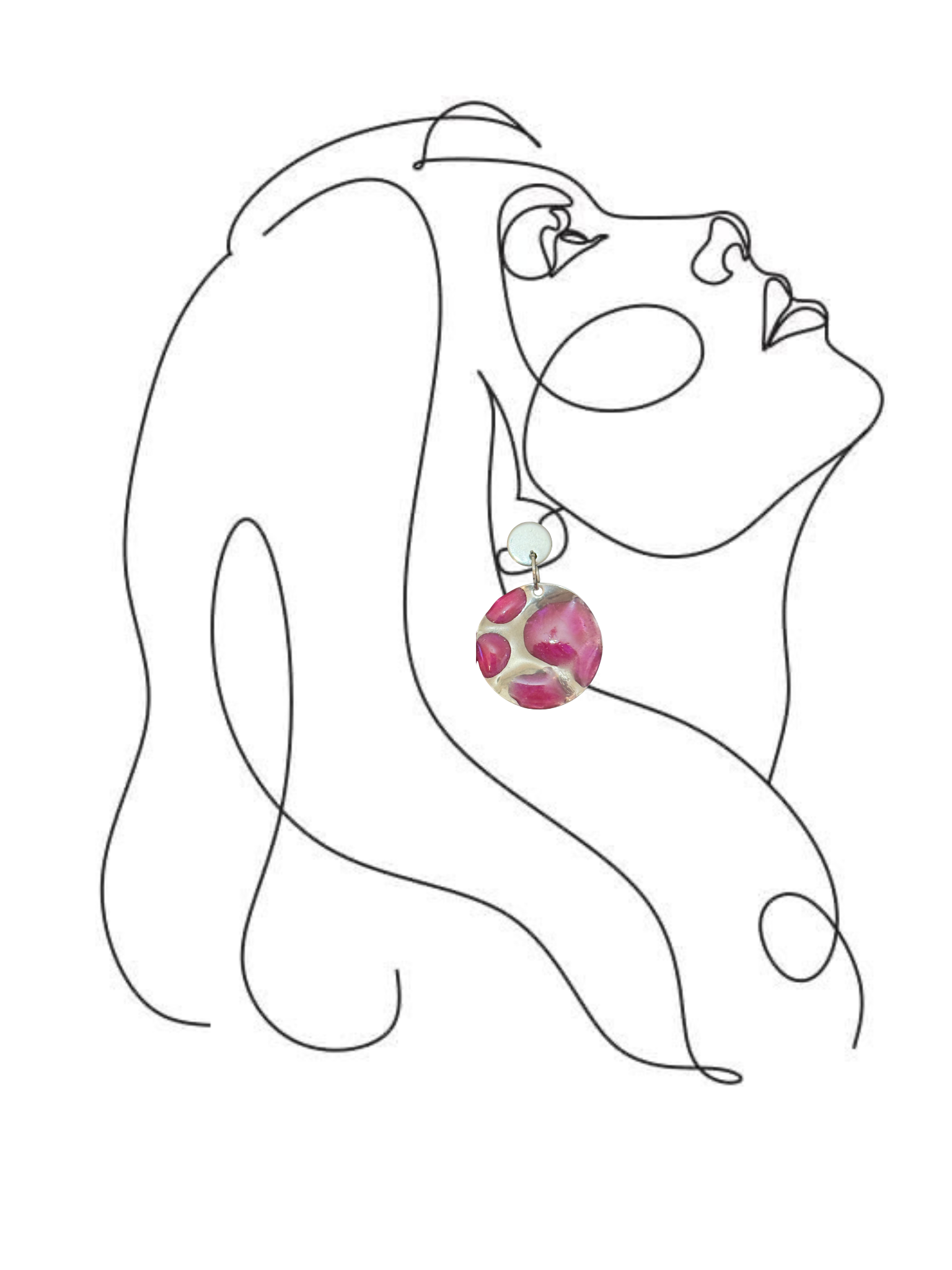 Pendientes circulo acero inoxidable y resina