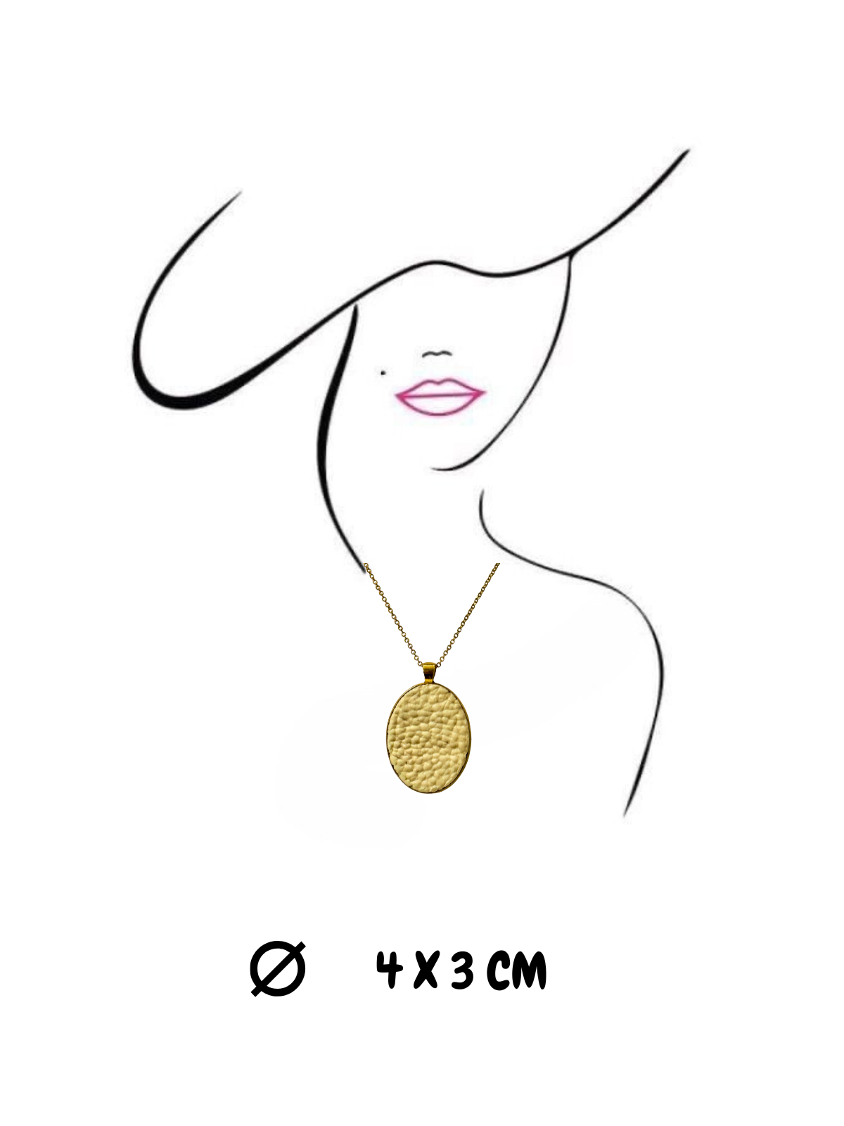 Colgante Ovalado estilo piel