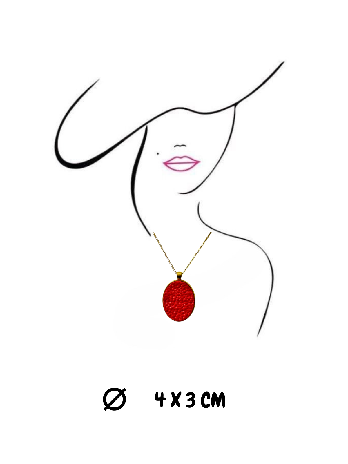 Colgante Ovalado estilo piel