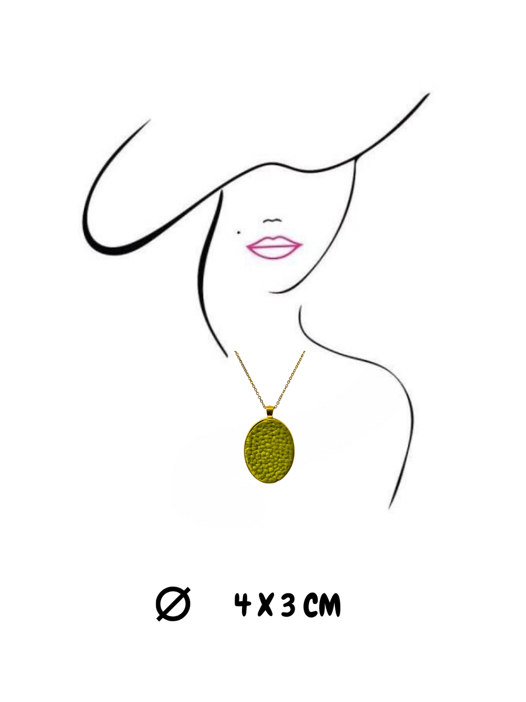 Colgante Ovalado estilo piel