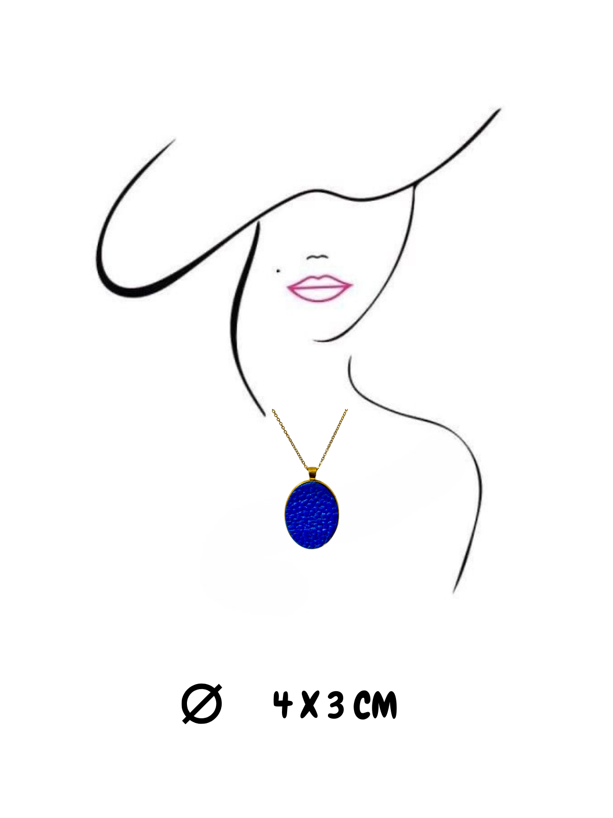 Colgante Ovalado estilo piel