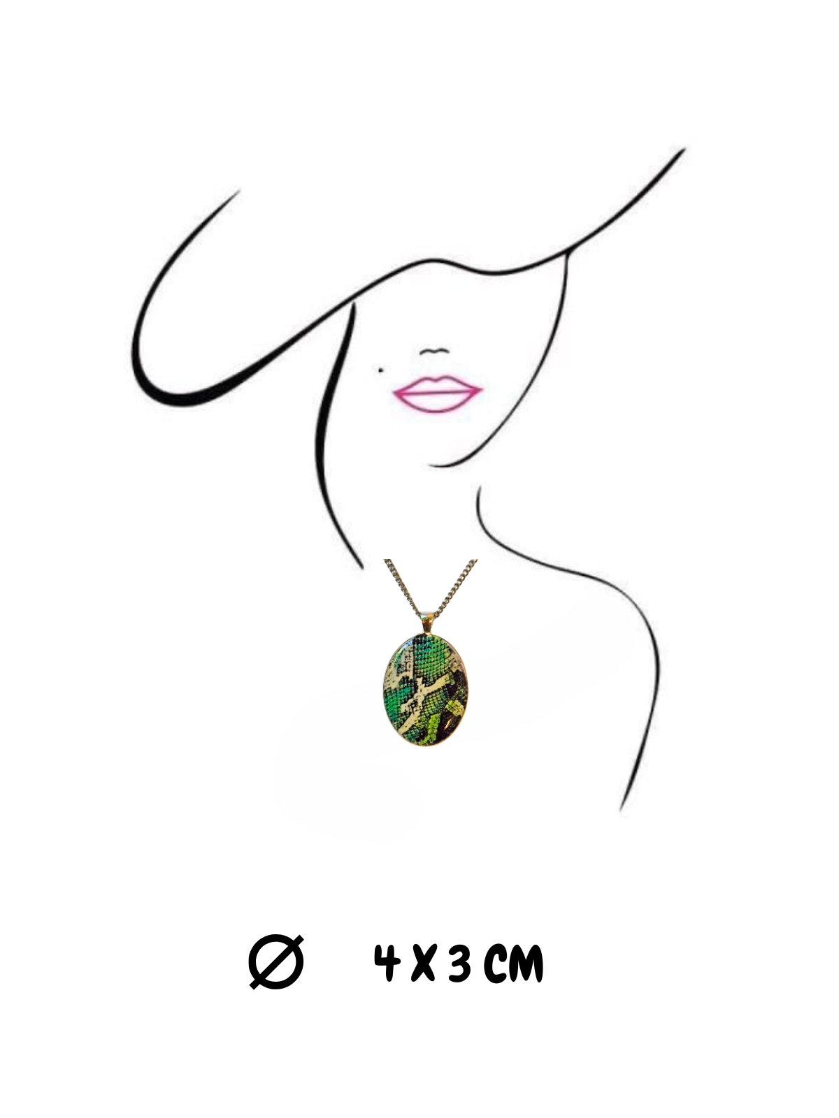 Colgante Ovalado Serpiente