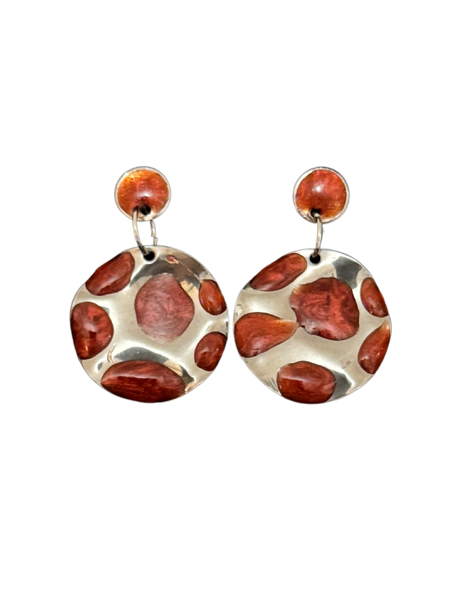 Pendientes circulo acero inoxidable y resina