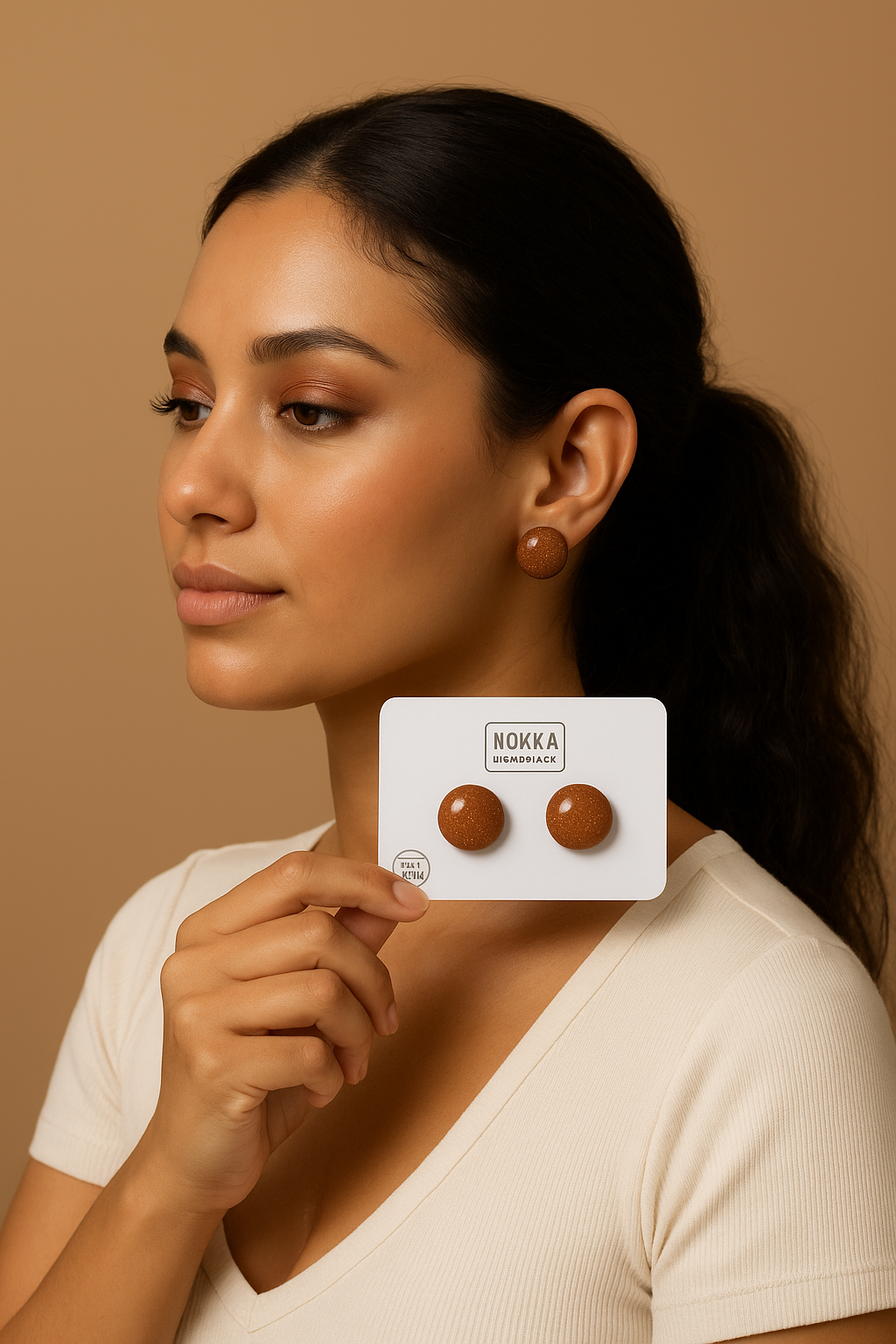 Pendientes botón resina