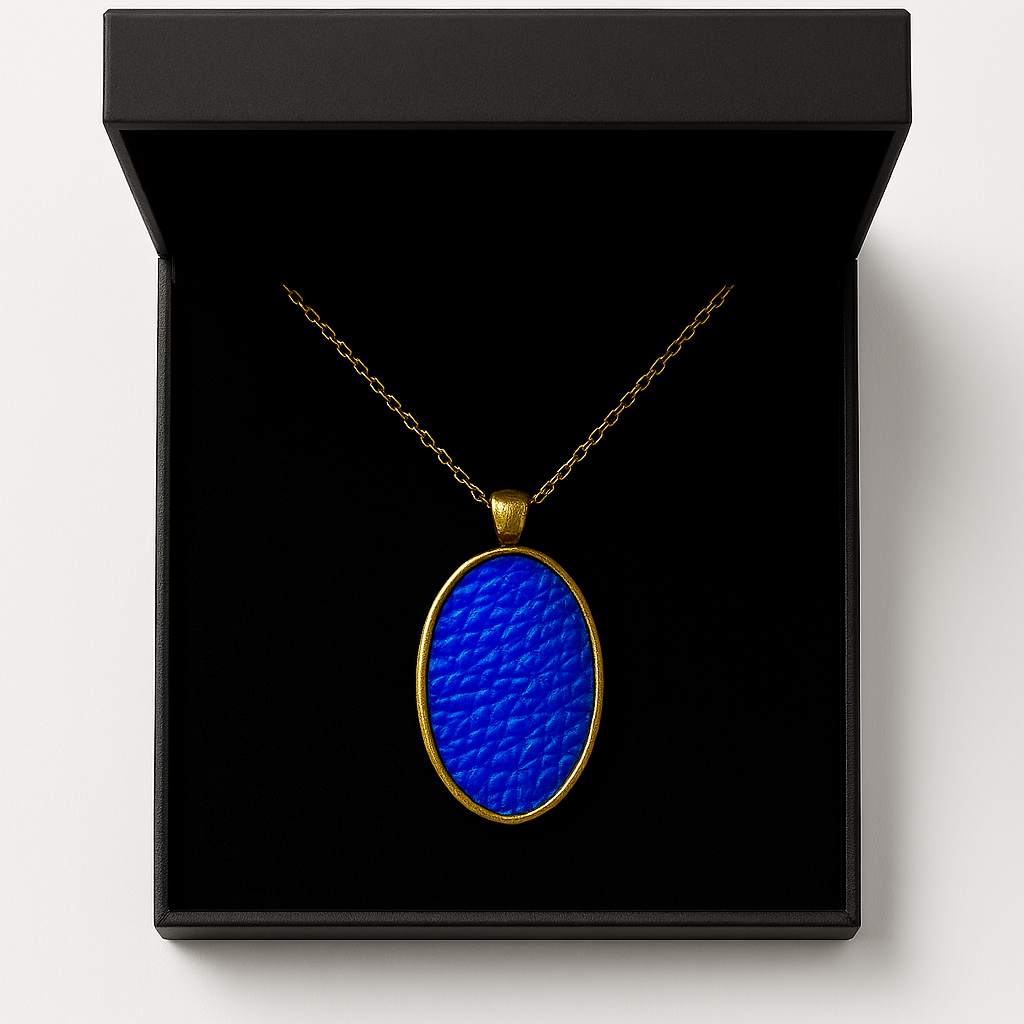 Colgante Ovalado estilo piel