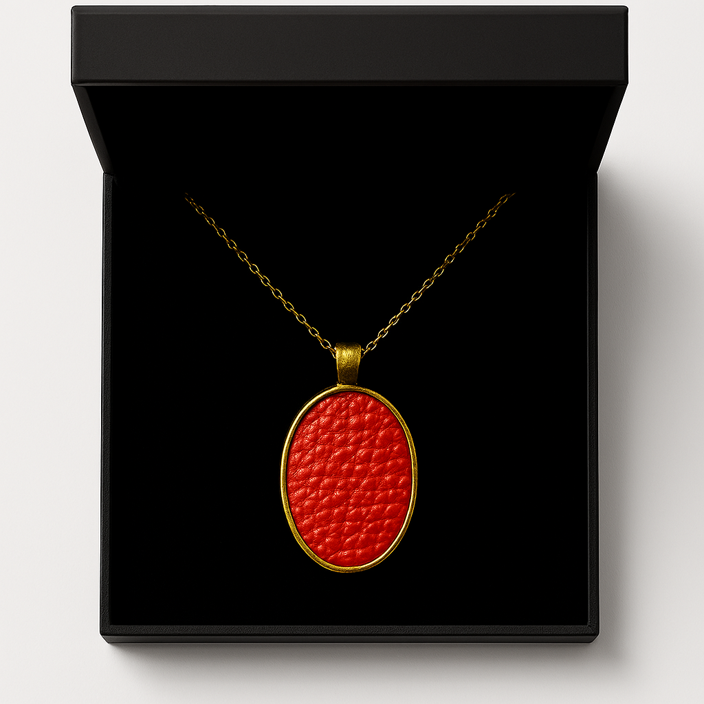 Colgante Ovalado estilo piel