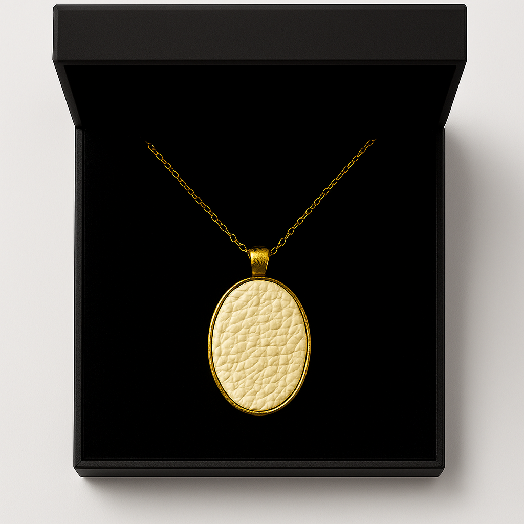 Colgante Ovalado estilo piel