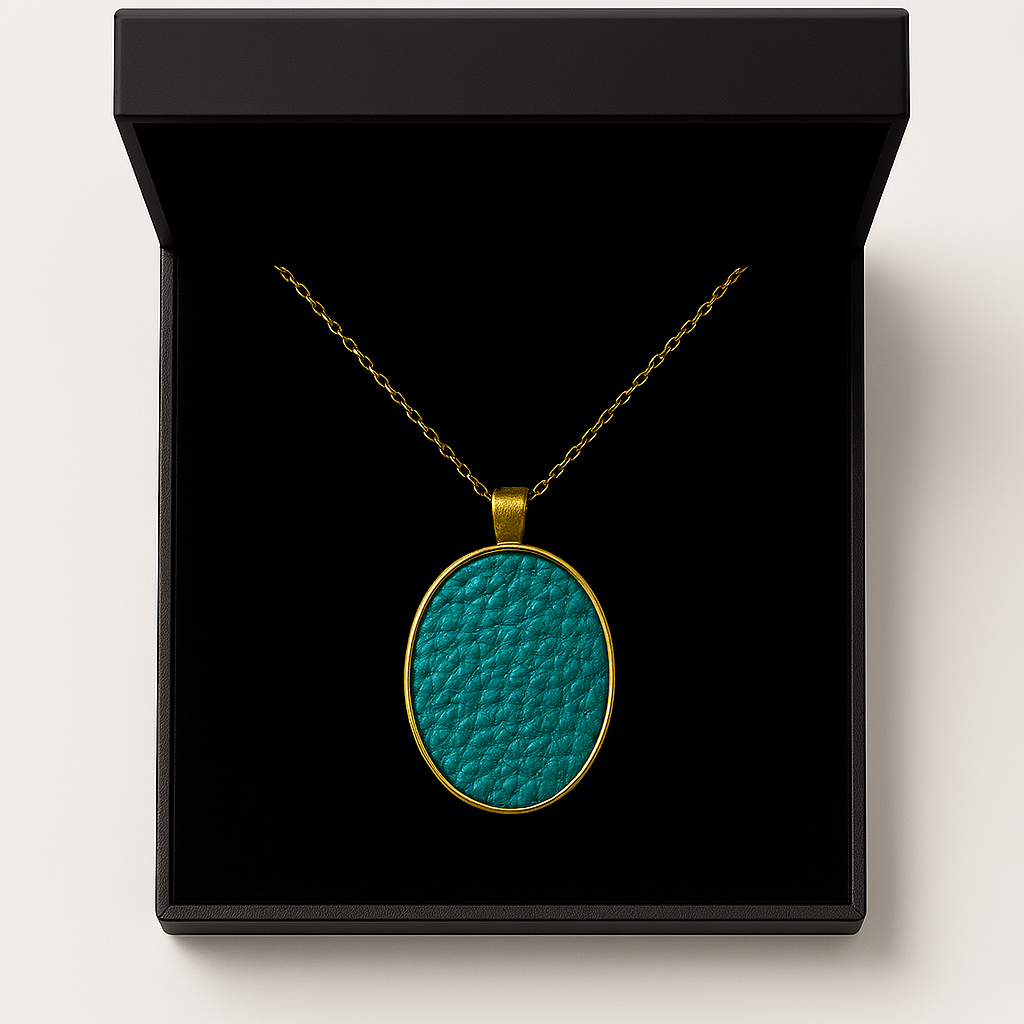 Colgante Ovalado estilo piel