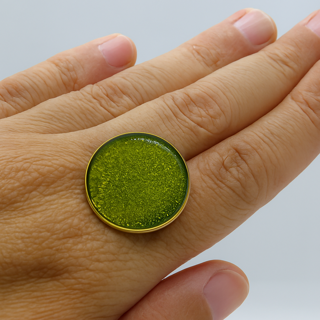 Anillo ajustable acero inoxidable y resina