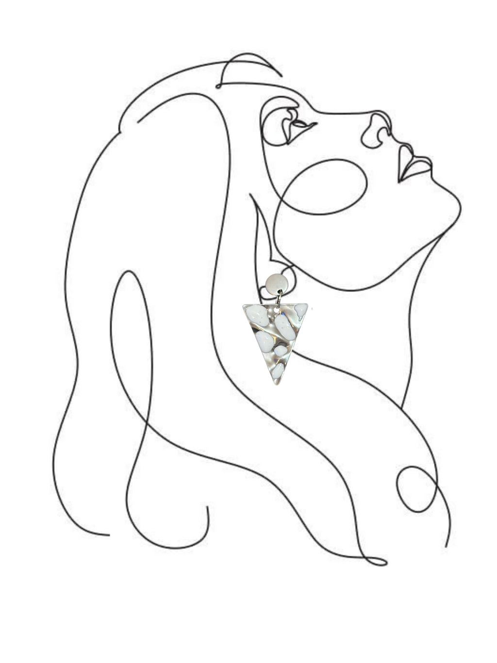 Pendientes triangulo acero inoxidable y resina