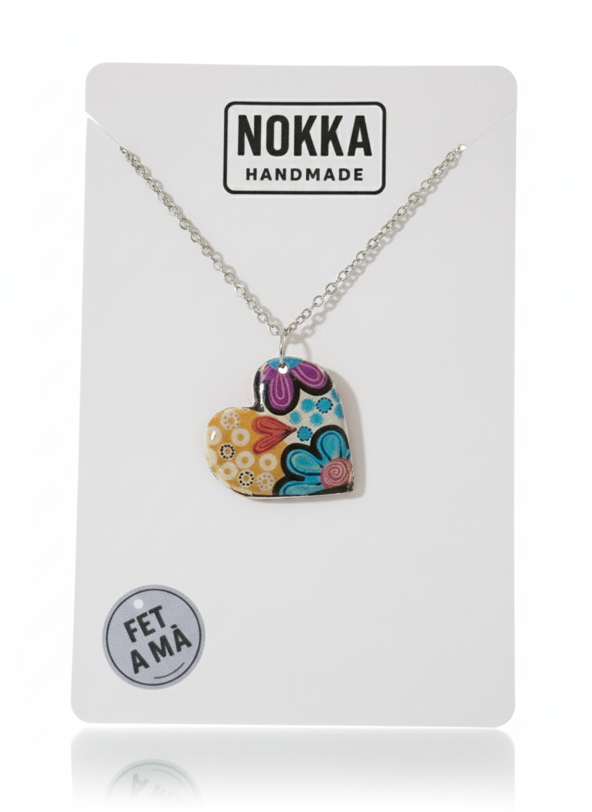 Colgante corazón estampado