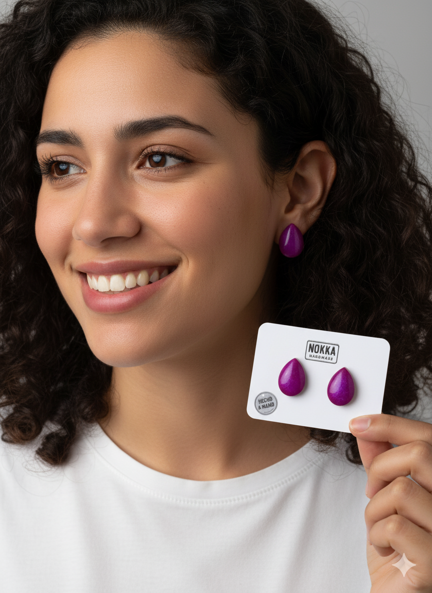 Pendientes botón resina