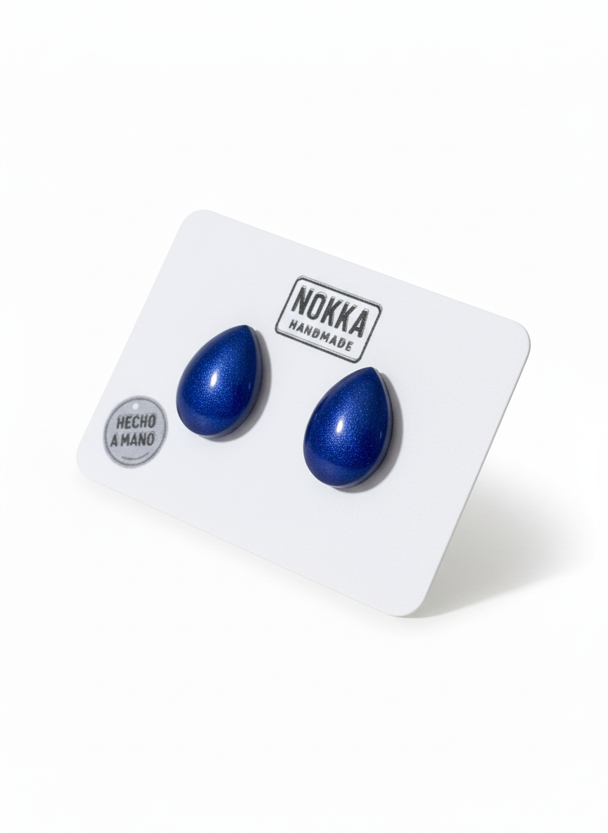 Pendientes botón resina