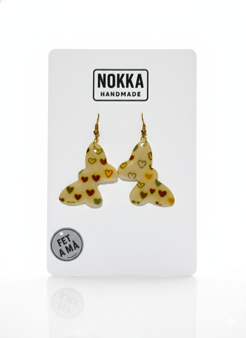 Pendientes mariposa corazones