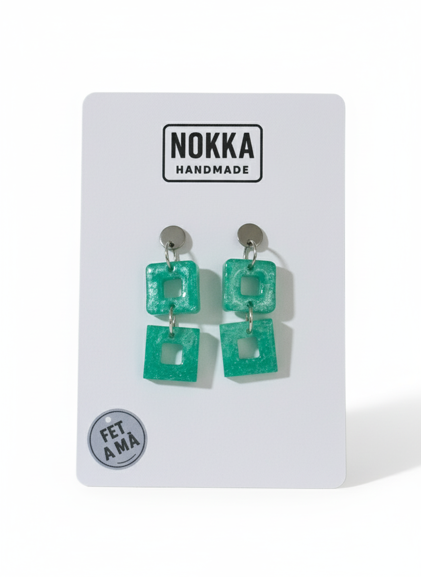 Pendientes dobles cuadrados