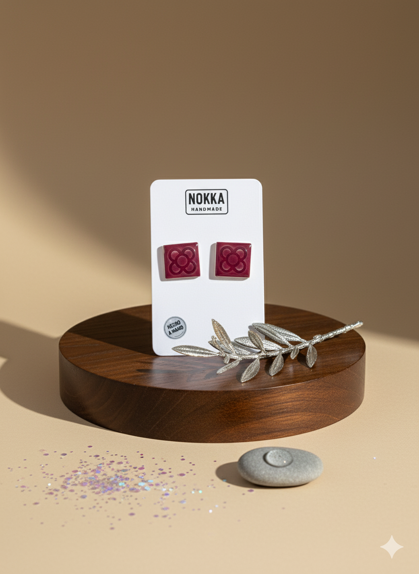 Pendientes botón mosaico Barcelona