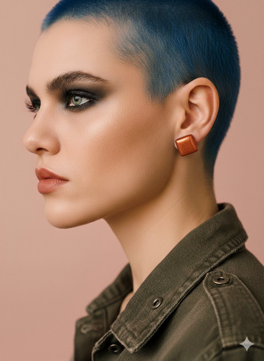 Pendientes botón resina