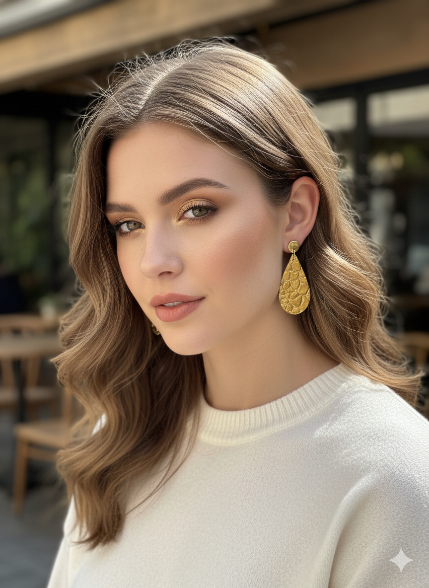 Pendientes lagrima dorados