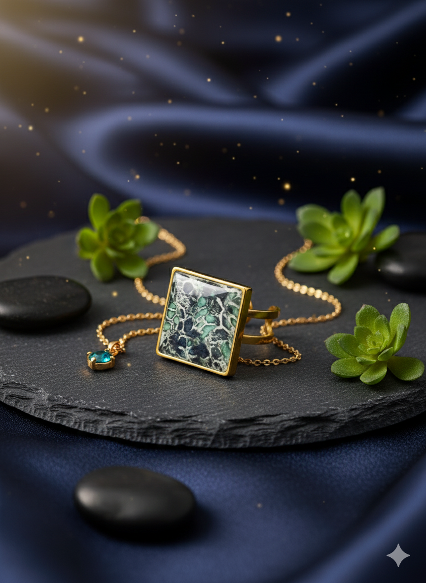 Anillo ajustable piel de serpiente