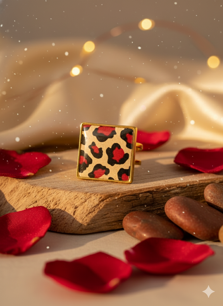 Anillo ajustable animal print