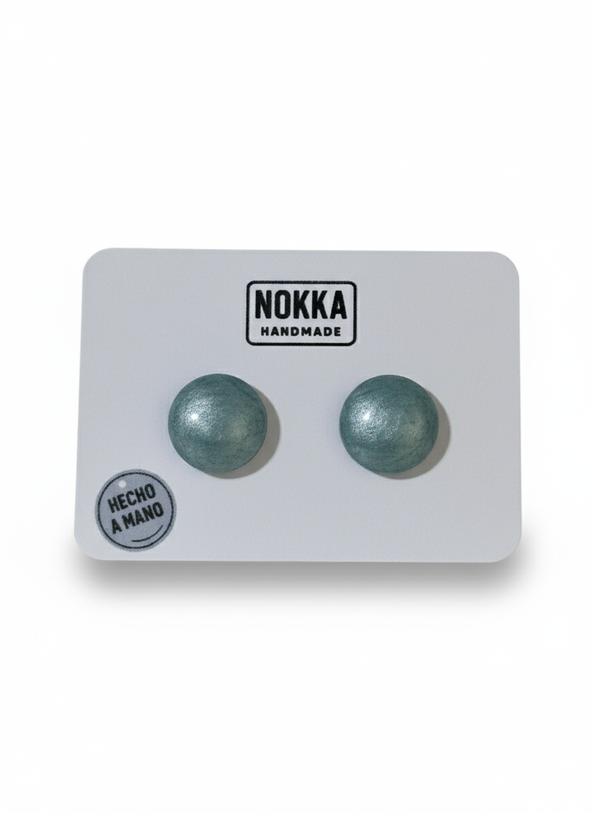 Pendientes botón resina