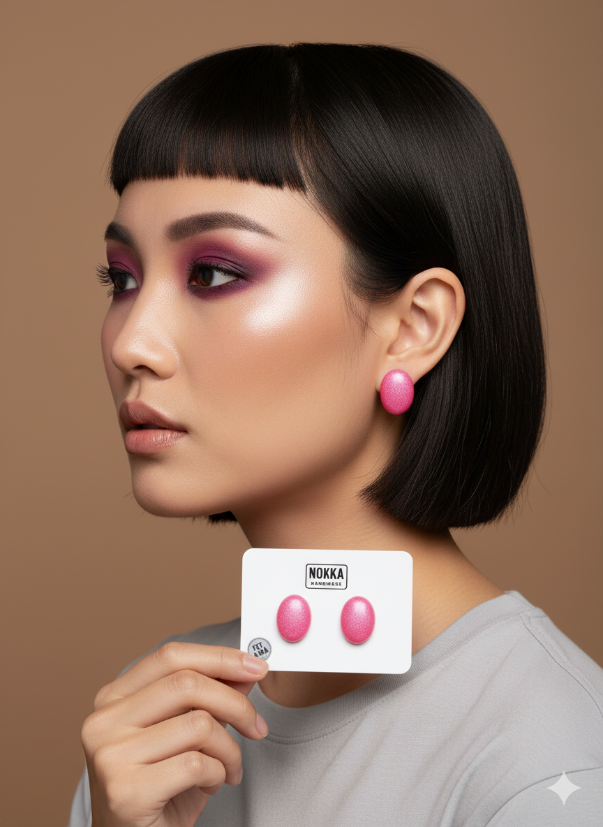 Pendientes botón resina