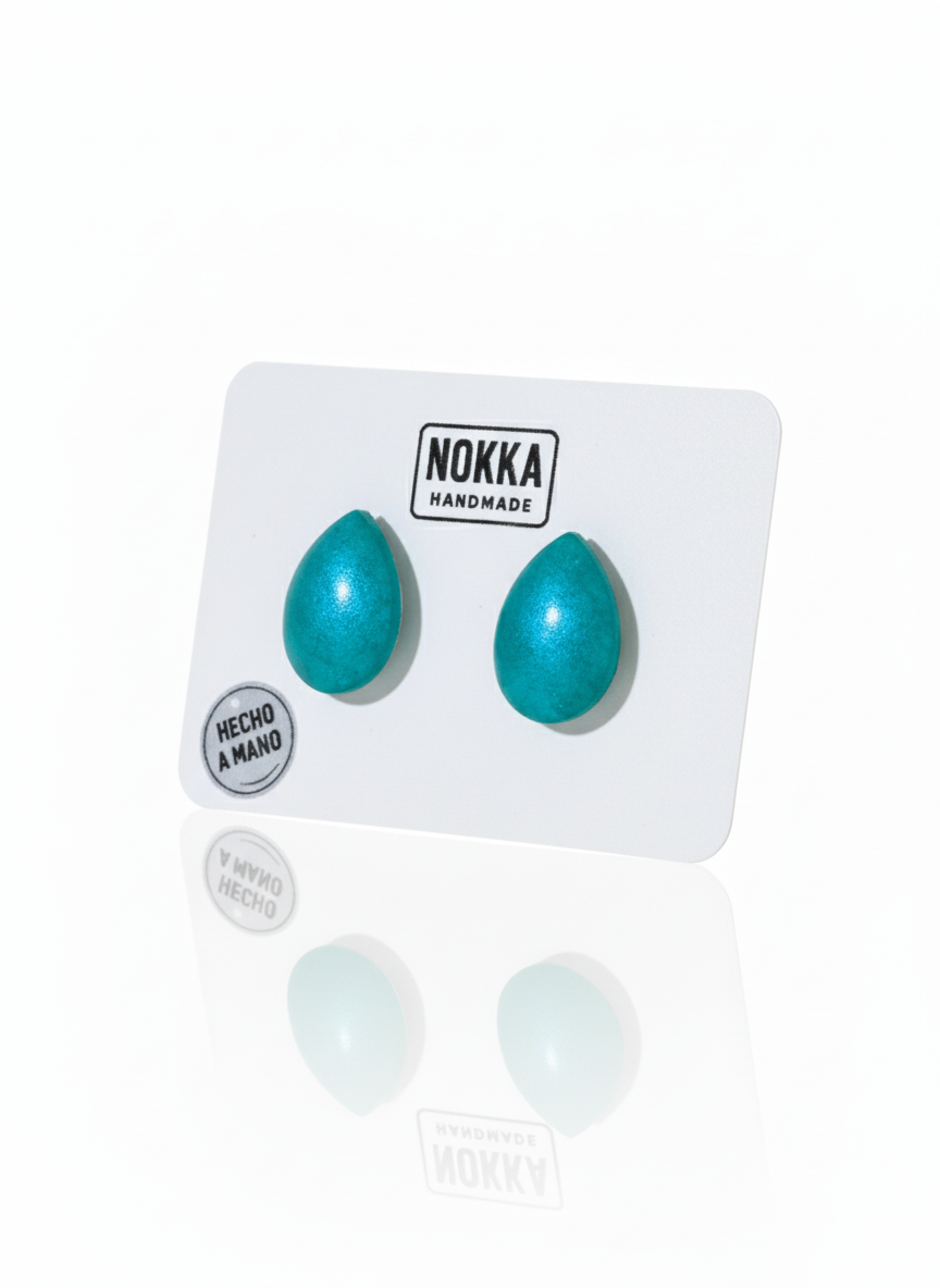 Pendientes botón resina