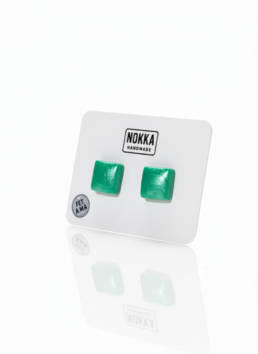 Pendientes botón resina