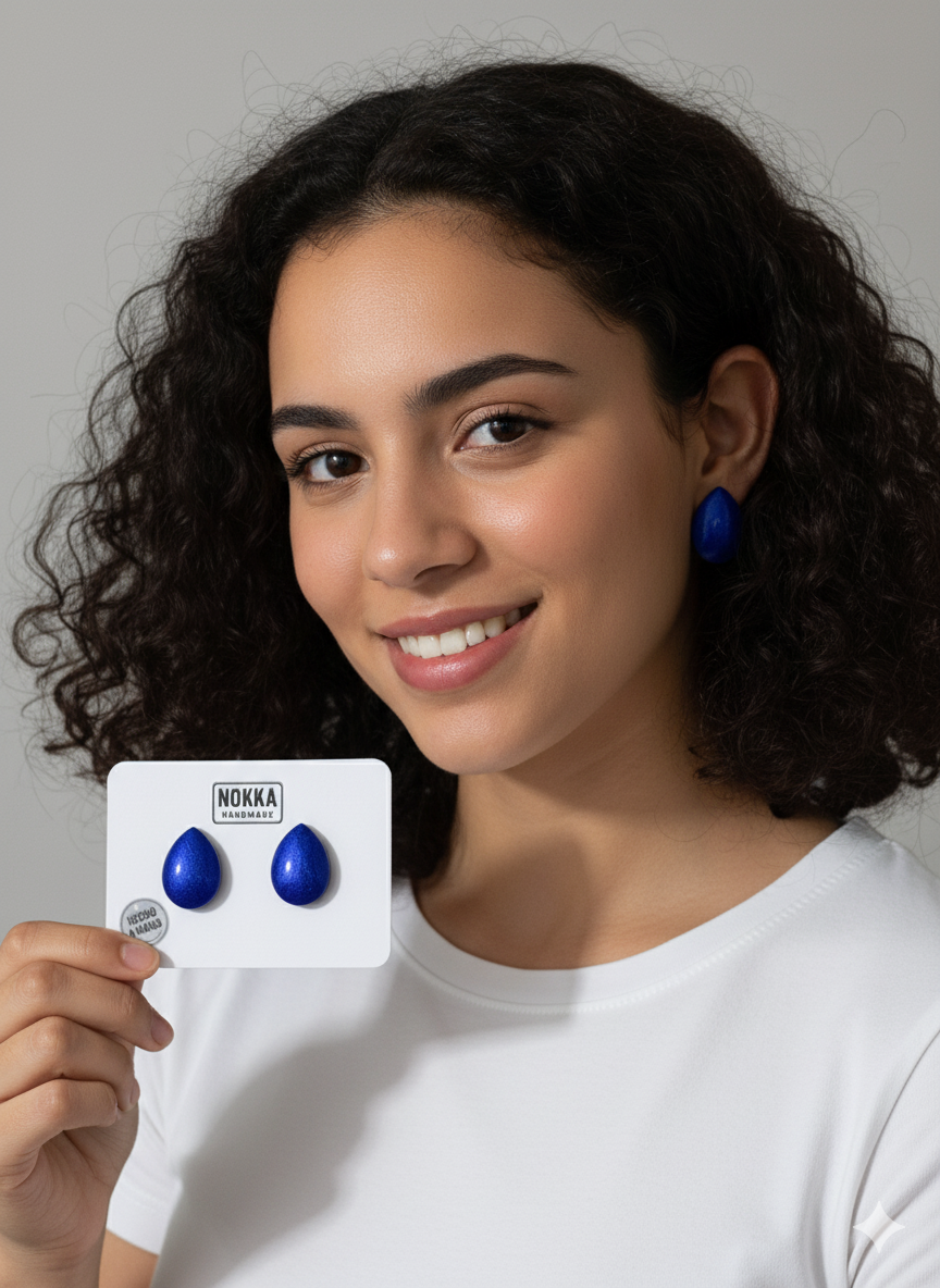 Pendientes botón resina