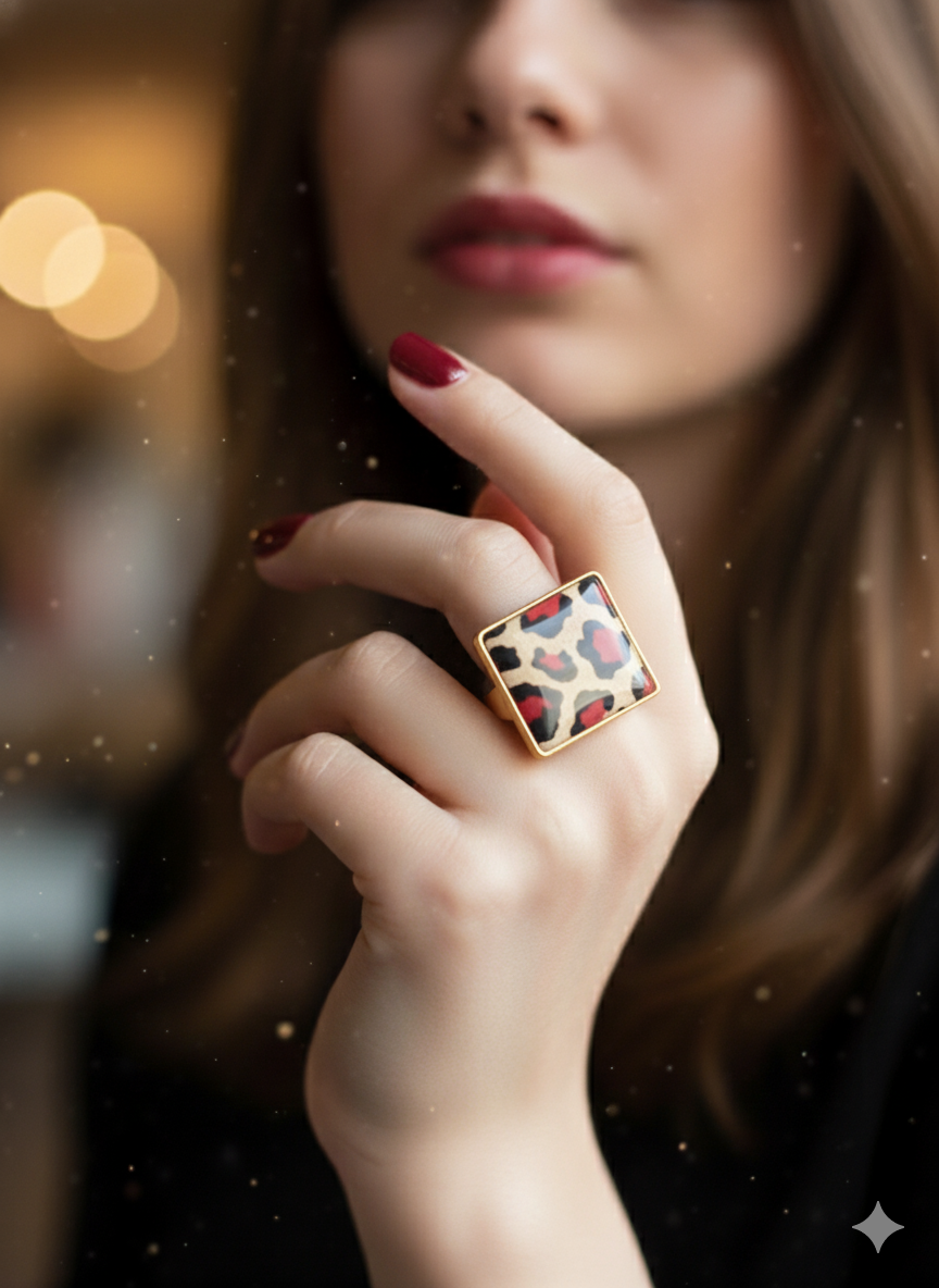 Anillo ajustable animal print