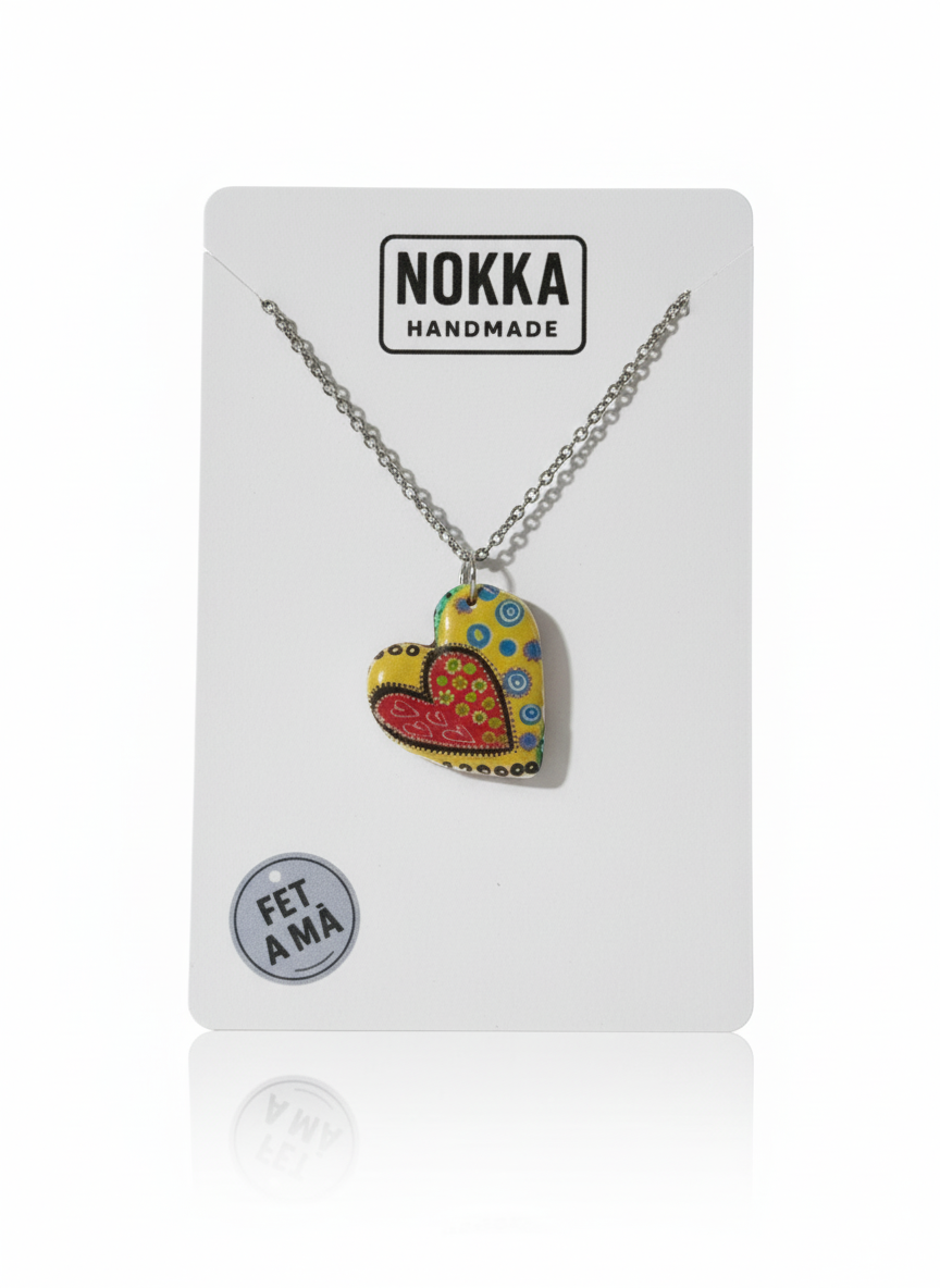 Colgante corazón estampado