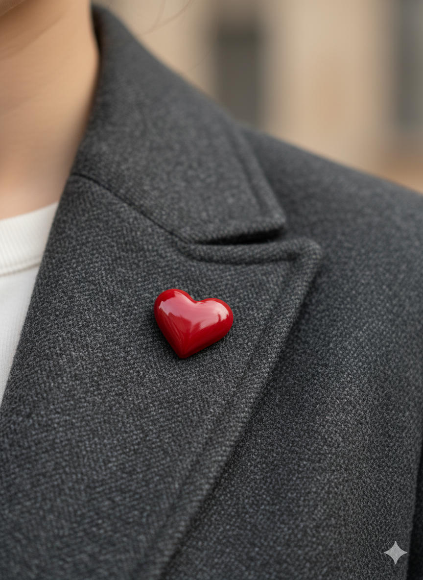 Pin corazón rojo