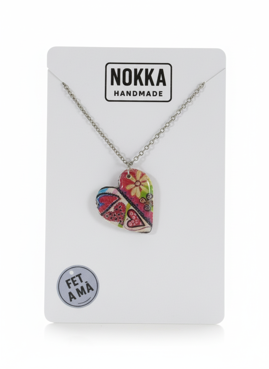 Colgante corazón estampado