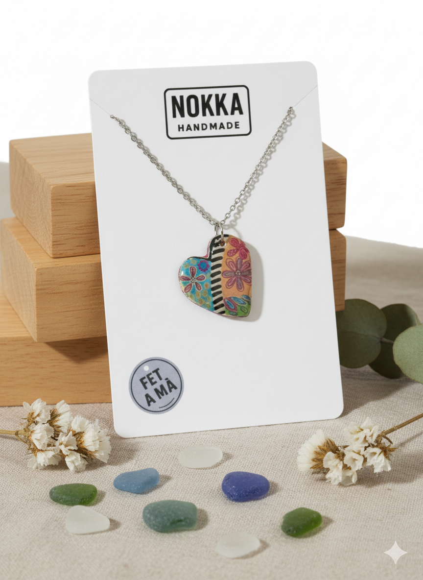 Colgante corazón estampado