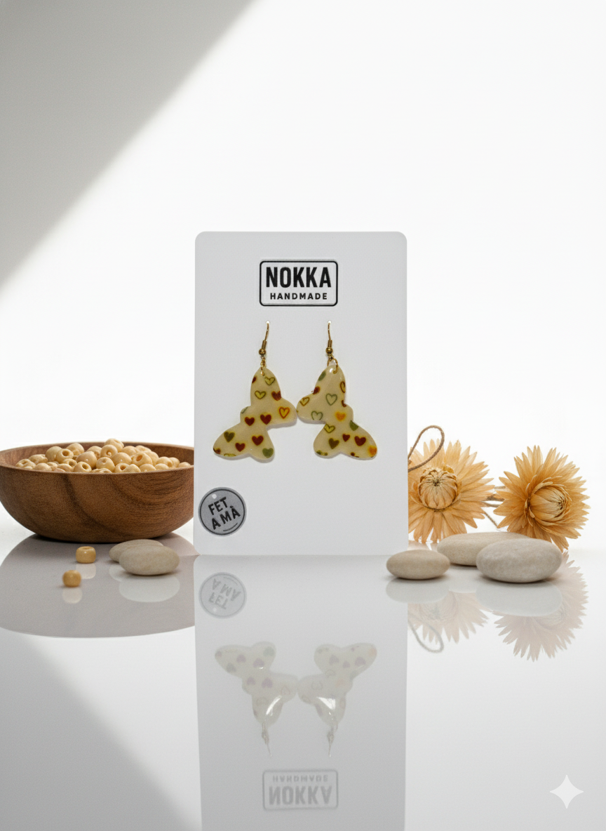 Pendientes mariposa corazones