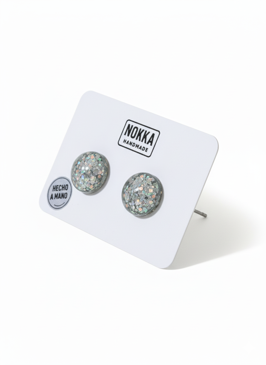 Pendientes botón resina