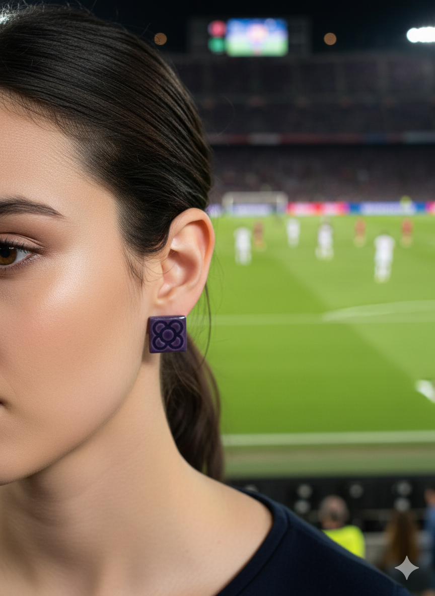 Pendientes botón mosaico Barcelona