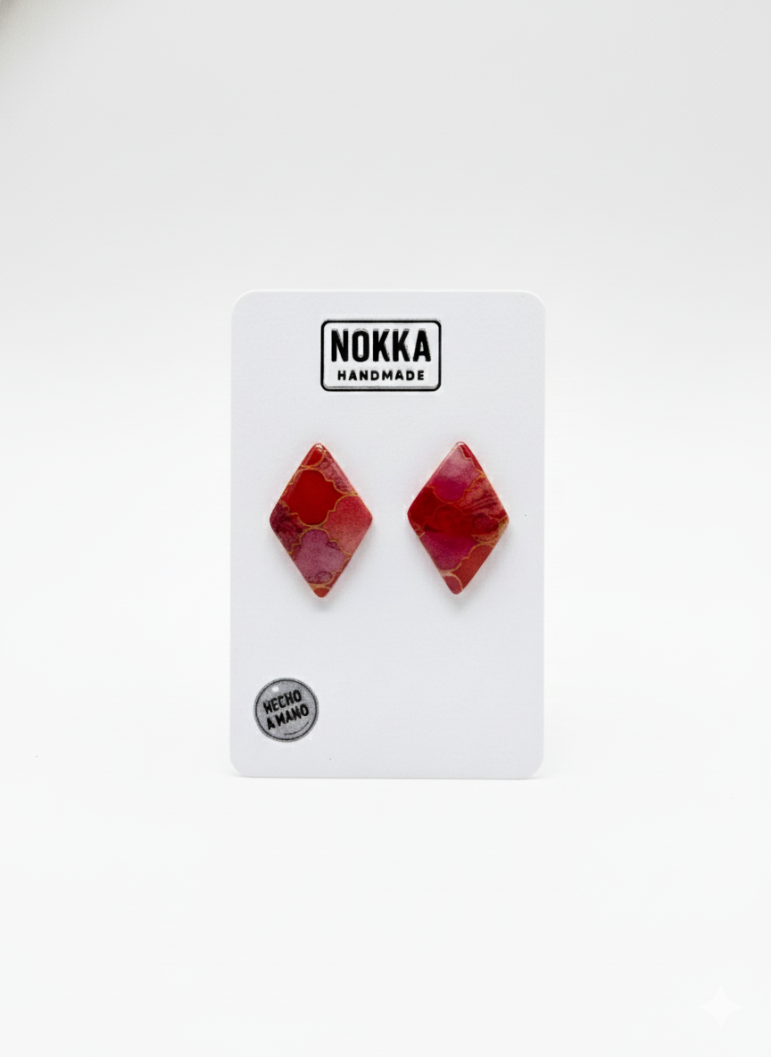 Pendientes botón rombo