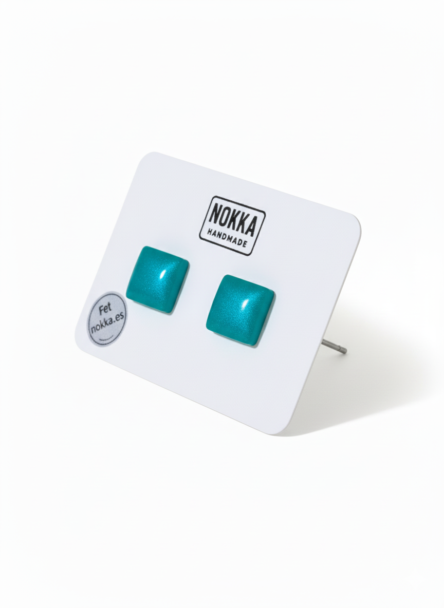 Pendientes botón resina