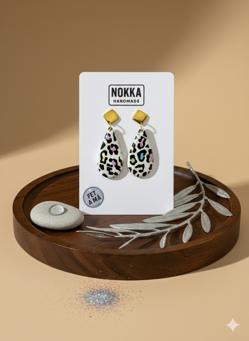 Pendientes lagrima animal print