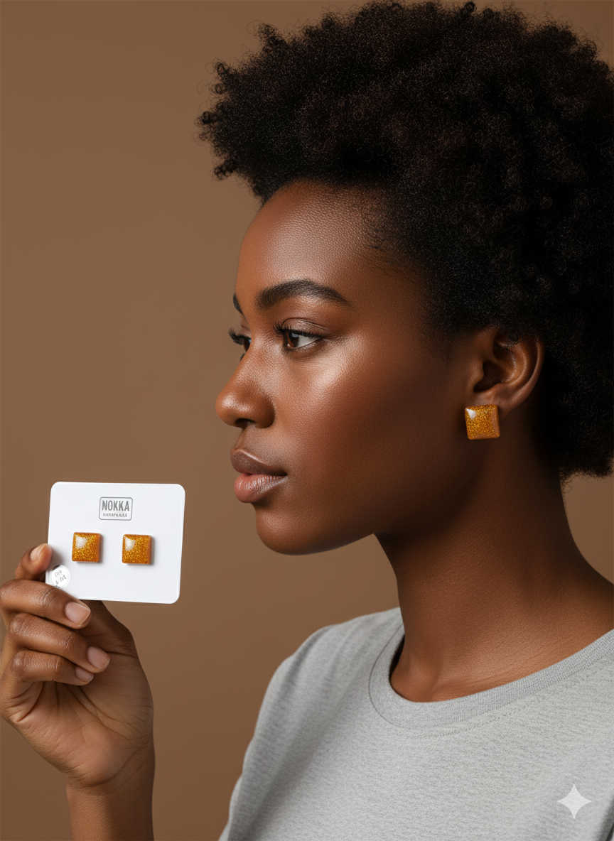 Pendientes botón resina