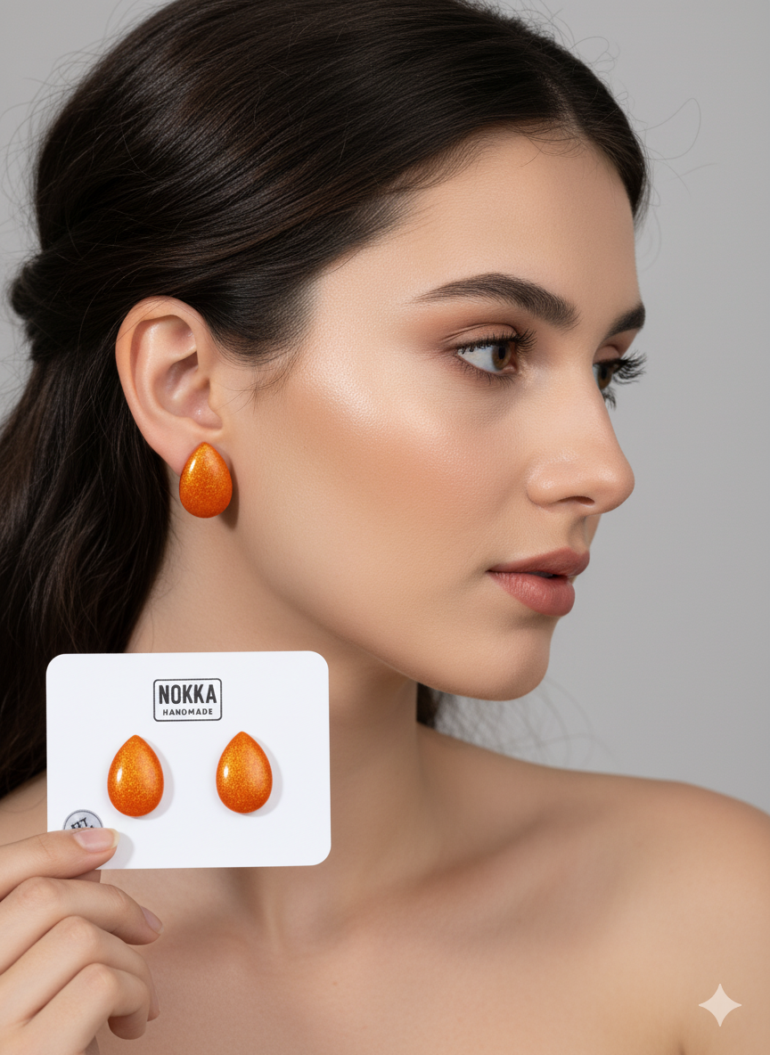 Pendientes botón resina