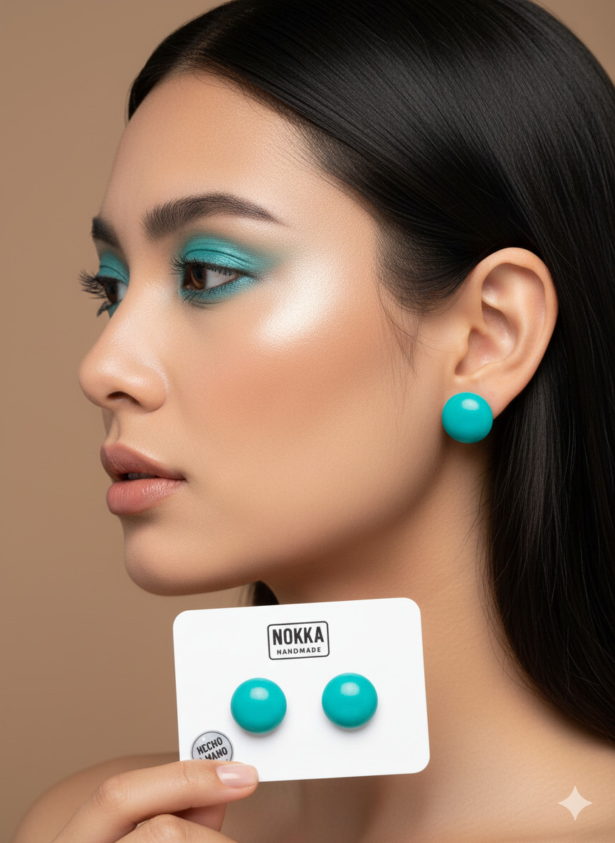 Pendientes botón resina