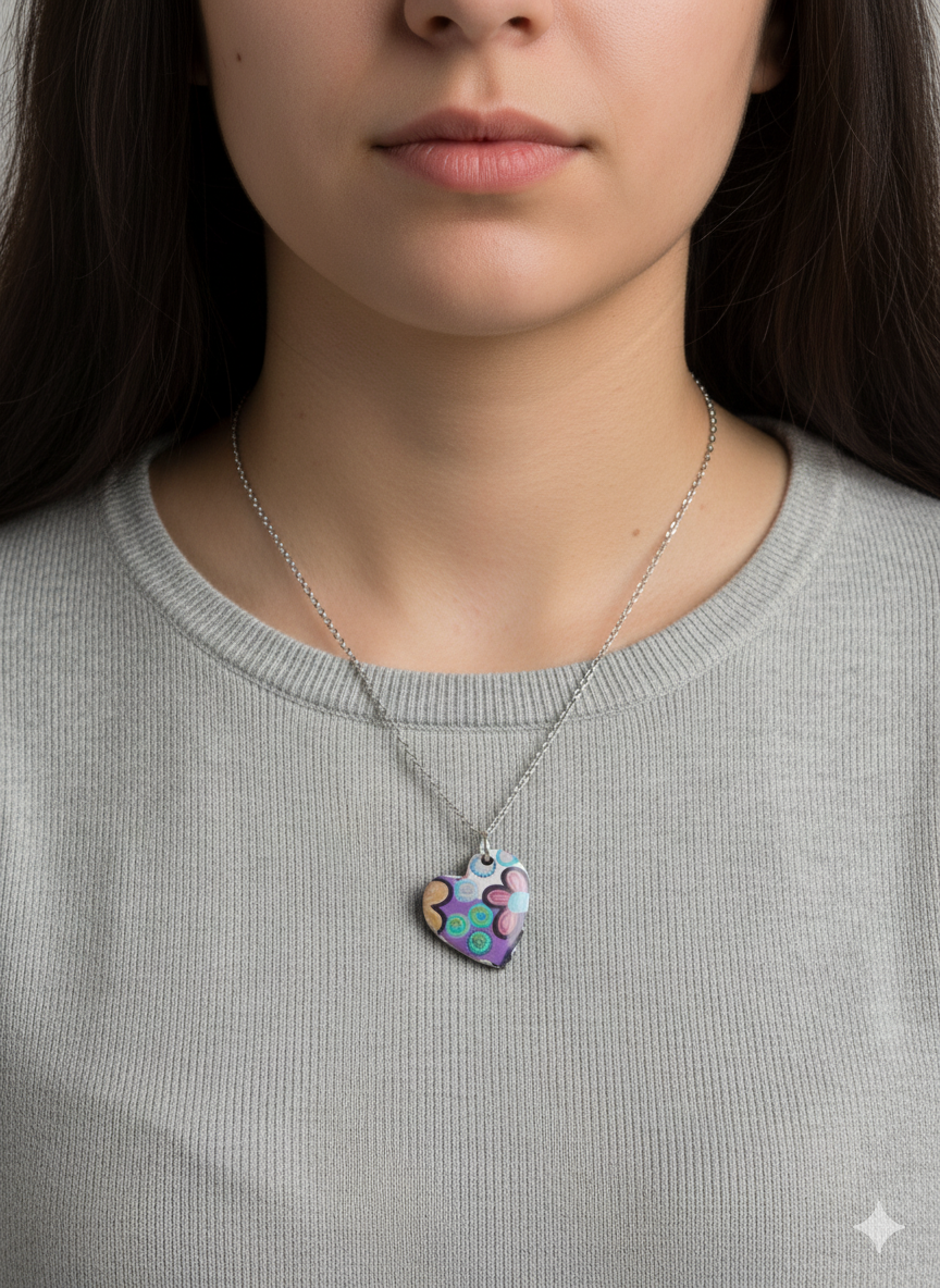 Colgante corazón estampado