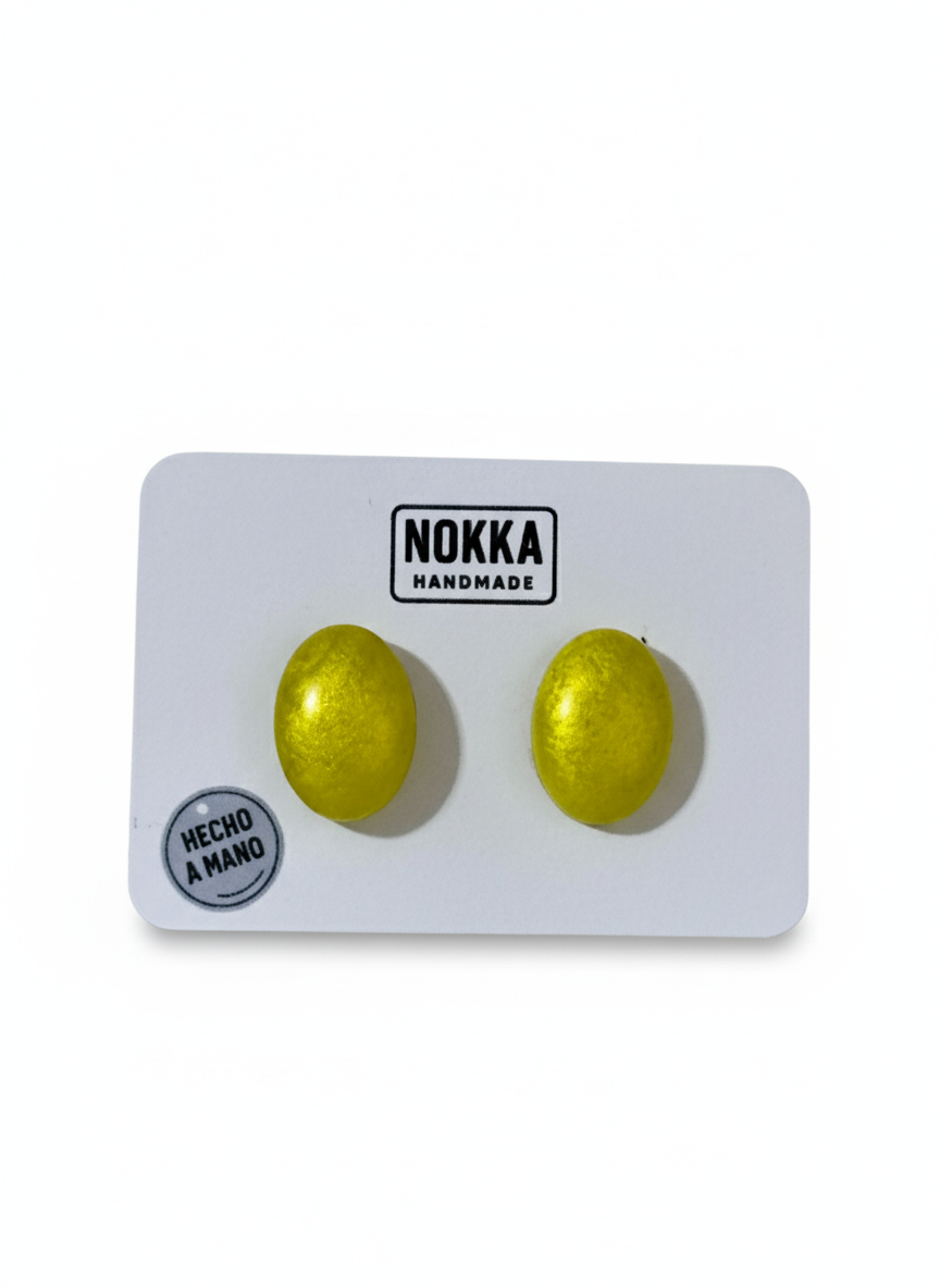 Pendientes botón resina