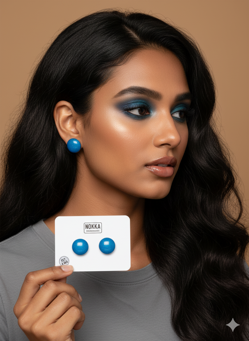 Pendientes botón resina