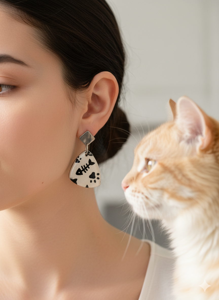 Pendientes huella de gato